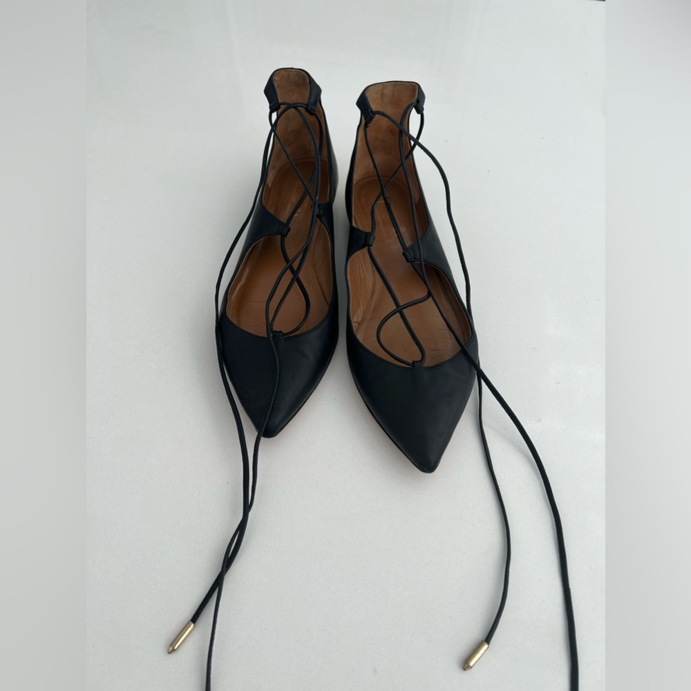 Aquazzura ankle strap flats